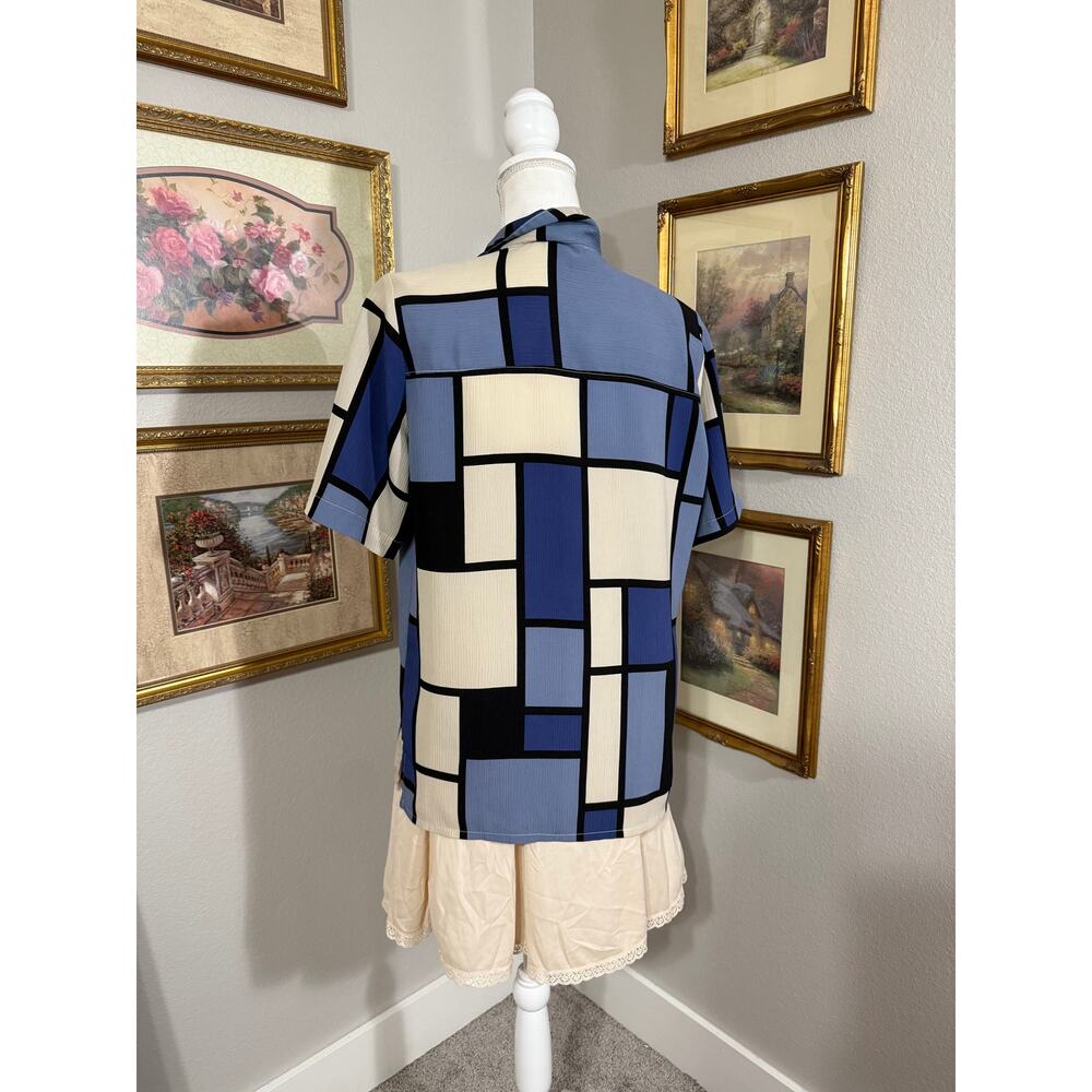 Blue Block Button Up - Picture 5 of 5